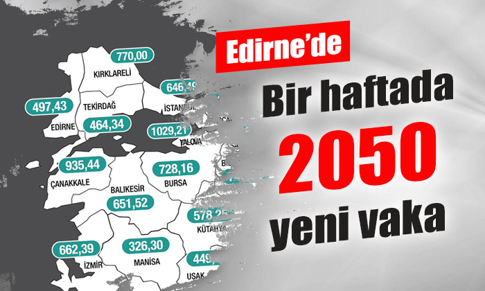 Edirne’de 2 bin 050 vaka tespit edildi